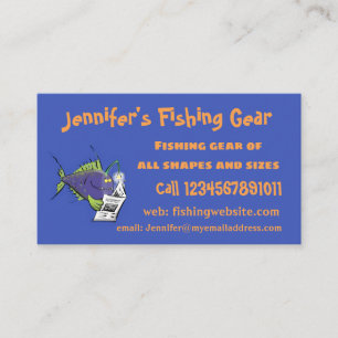 Funny angler fish cartoon business card