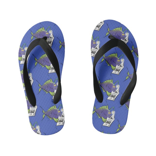 Funny angler fish cartoon kid's jandals (Footbed)