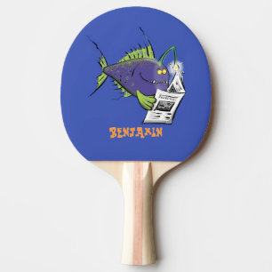 Funny angler fish cartoon ping pong paddle