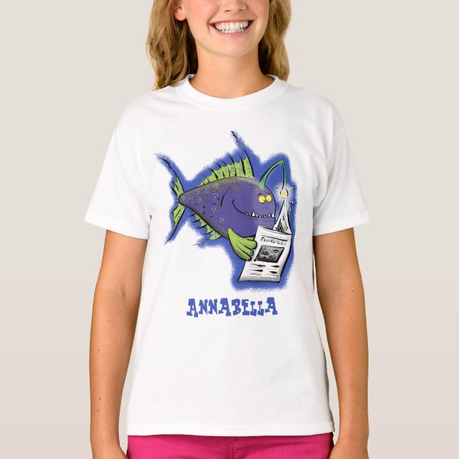 Funny angler fish cartoon T-Shirt (Front)
