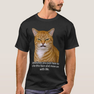 Funny Angry Annoyed Cat Face Meme Unimpressed Oran T-Shirt