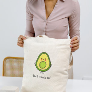 funny angry Avocado, 'Don't touch me!' Tote Bag