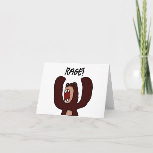 Funny Angry Brown Bear Cartoon – Stressed Out Card