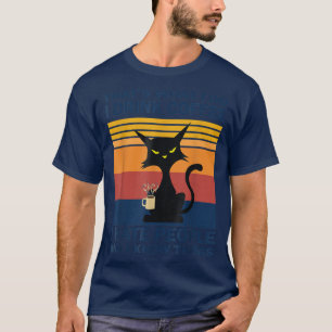 Funny Angry Cat Drinking Coffee T-Shirt