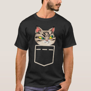Funny Angry Cat In The Pocket Graphic T-Shirt