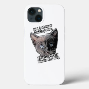 Funny angry cat meme for cat owners and lovers iPhone 13 case
