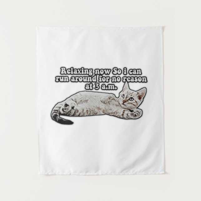 Funny angry cat meme for cat owners & lovers tapestry (Front)