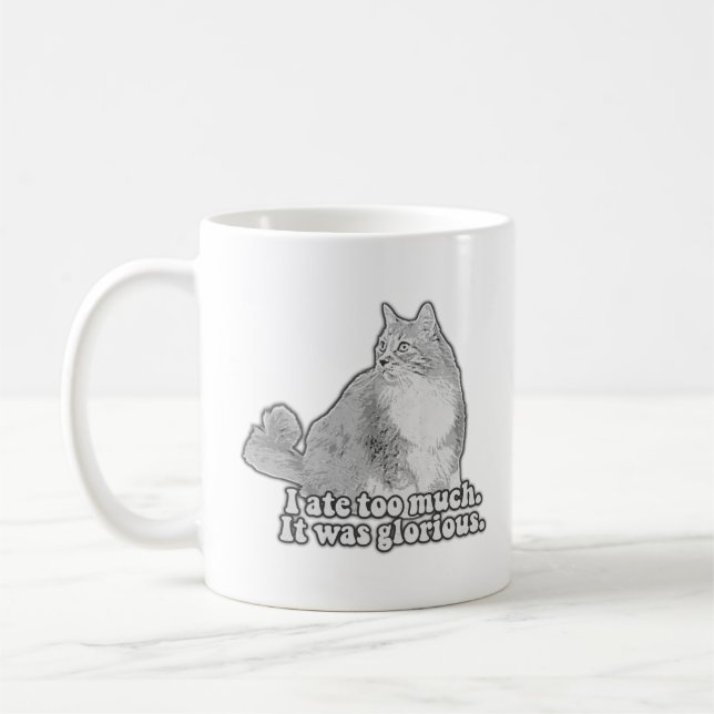 Funny angry cat meme for kitten lovers & cat owner coffee mug (Left)