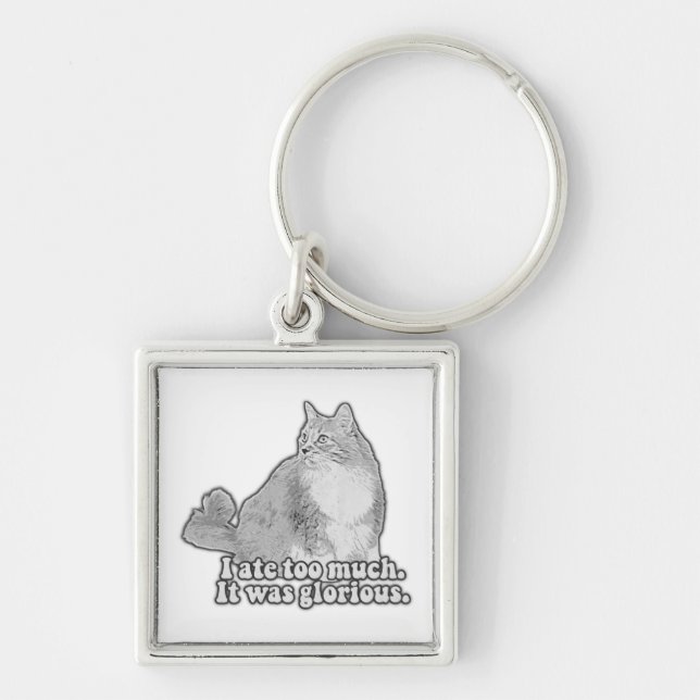 Funny angry cat meme for kitten lovers & cat owner key ring (Front)