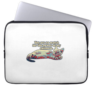 Funny angry cat meme for kitten owners & cat lover laptop sleeve