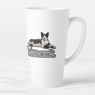 Funny angry cat meme for kitty lovers and owners latte mug