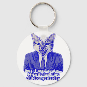Funny angry cat meme for kitty lovers key ring