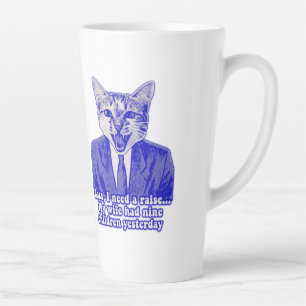 Funny angry cat meme for kitty lovers latte mug