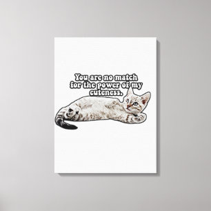 Funny angry cat meme for kitty owners and lovers canvas print