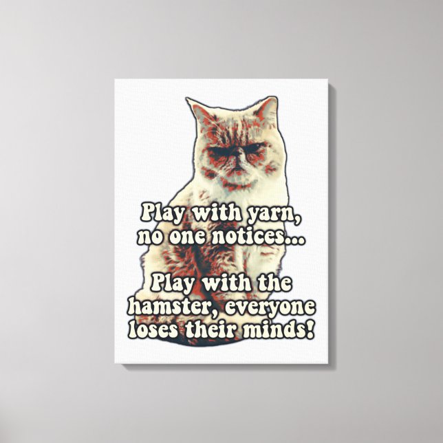 Funny angry cat meme for kitty persons &cat lovers canvas print (Front)