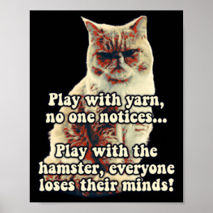 Funny Angry Cat Meme For Kitty Persons Cat Lovers Poster