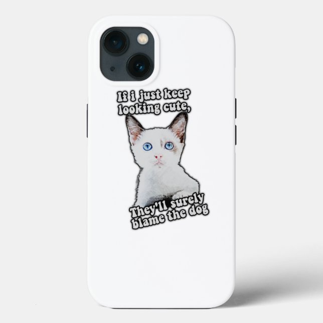 Funny angry cat meme for kitty persons &cat owners Case-Mate iPhone case (Back)