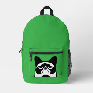 Funny Angry Cat Printed Backpack