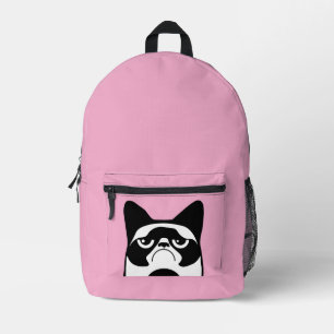 Funny Angry Cat Printed Backpack