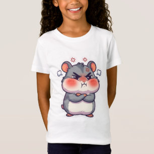Funny Angry Chibi Hamster Grumpy Meme Kids Graphic T-Shirt
