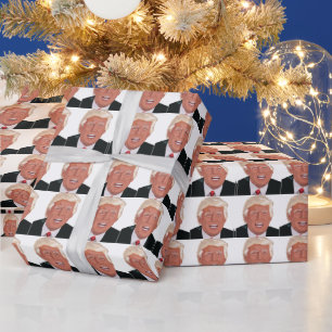 FUNNY ANGRY DONALD TRUMP CHRISTMAS  WRAPPING PAPER