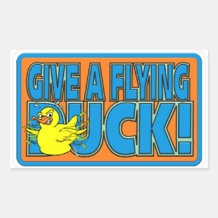 FUNNY ANGRY DUCK 4X4 DUCKING DESIGN RECTANGULAR STICKER