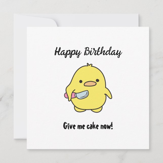 Funny Angry Duck Birthday Holiday Card (Front)