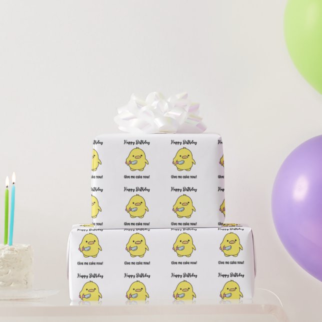 Funny Angry Duck Birthday Wrapping Paper (Party Gifts)