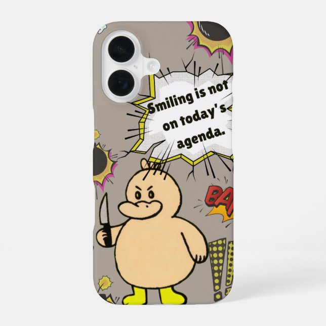 Funny Angry Duck  iPhone 16 Case (Back)