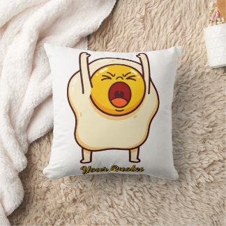 Funny Angry Egg Cartoon Cushion