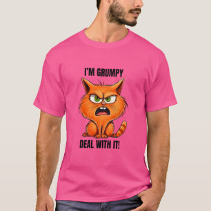 funny angry grumpy animal kitten cat quote T-Shirt