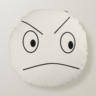 Funny Angry Happy Reversible Round Cushion