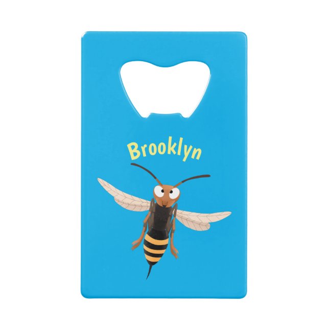 Funny angry hornet wasp cartoon illustration (Front)