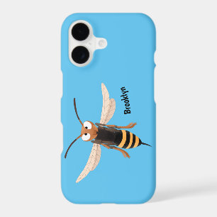 Funny angry hornet wasp cartoon illustration
