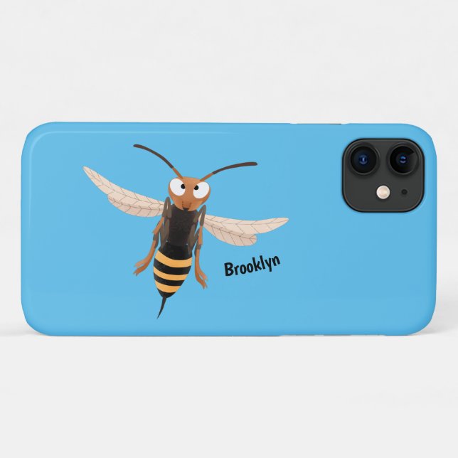 Funny angry hornet wasp cartoon illustration Case-Mate iPhone case (Back (Horizontal))