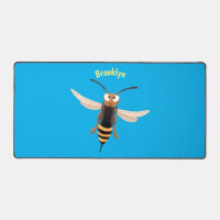 Funny angry hornet wasp cartoon illustration
