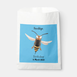 Funny angry hornet wasp cartoon illustration favour bags