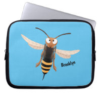 Funny angry hornet wasp cartoon illustration 