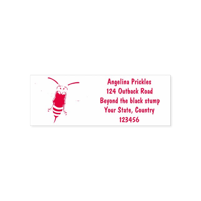 Funny angry hornet wasp cartoon illustration self-inking stamp (Design)