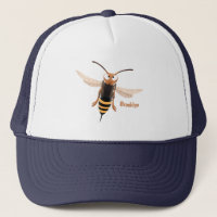 Funny angry hornet wasp cartoon illustration