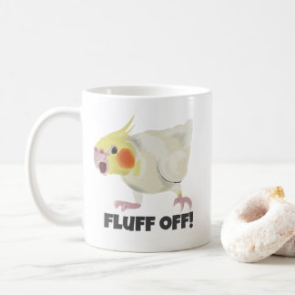 Funny Angry Lutino Cockatiel Fluff Off Pet Parrot Coffee Mug