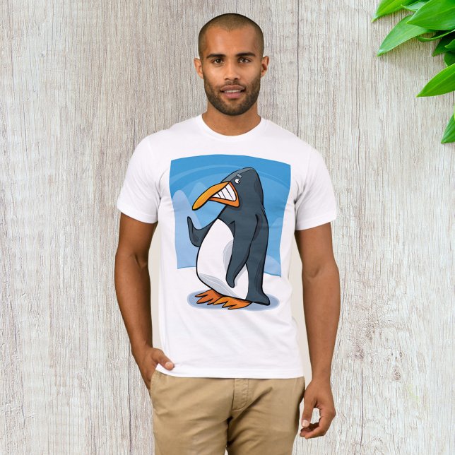 Funny Angry Penguin Cartoon Cool Waving  T-Shirt (Creator Uploaded)