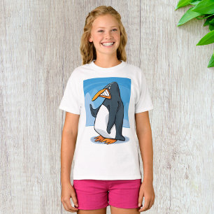 Funny Angry Penguin Cartoon Cool Waving  T-Shirt