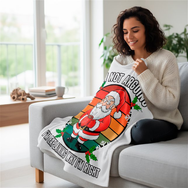 Funny Angry Santa Humour Sarcastic Christmas Gift Fleece Blanket (Creator Uploaded)