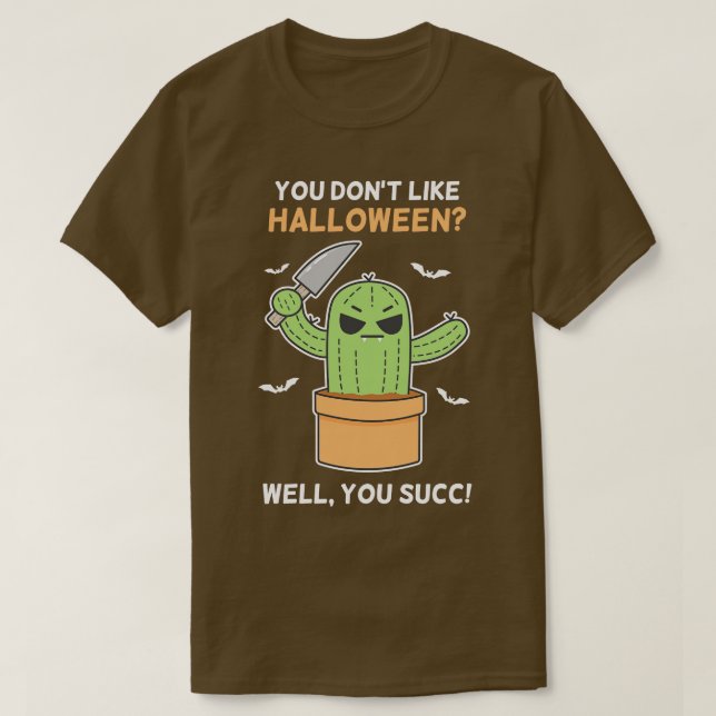 Funny Angry Succulent Cactus Plant Lovers Hallowee T-Shirt (Design Front)