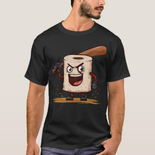 Funny Angry Toilet Paper Costume For Baseball Spor T-Shirt