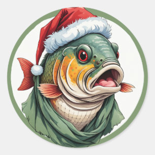 Funny Animal Christmas Favourites - Carp 1 Classic Round Sticker