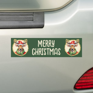 Funny Animal Christmas Favourites - Deer 2 Bumper Sticker