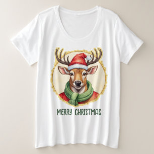 Funny Animal Christmas Favourites - Deer 2 Plus Size T-Shirt