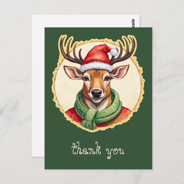 Funny Animal Christmas Favourites - Deer 2 Postcard (Front/Back)